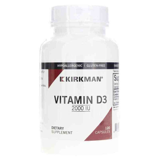 Vitamin D-3 2000 IU Capsules, 120 Capsules, KRK