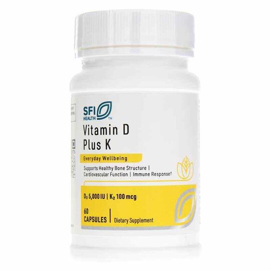 Vitamin D Plus K, 60 Veg Capsules, KL