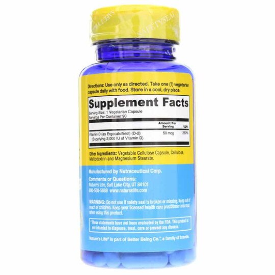 Vitamin D-2 2,000 IU, 90 Veg Capsules, NTL