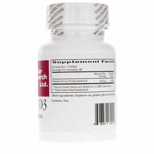 Vitamin D3 1000 IU, 60 Softgels, CR