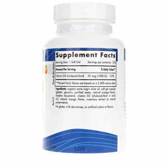 Vitamin D3 1000 IU, 120 Softgels, NRN