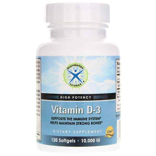 Vitamin D3 10000 IU, 120 Softgels, FJS
