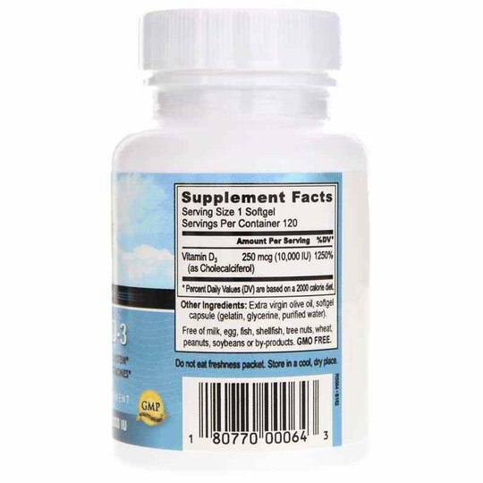Vitamin D3 10000 IU, 120 Softgels, FJS