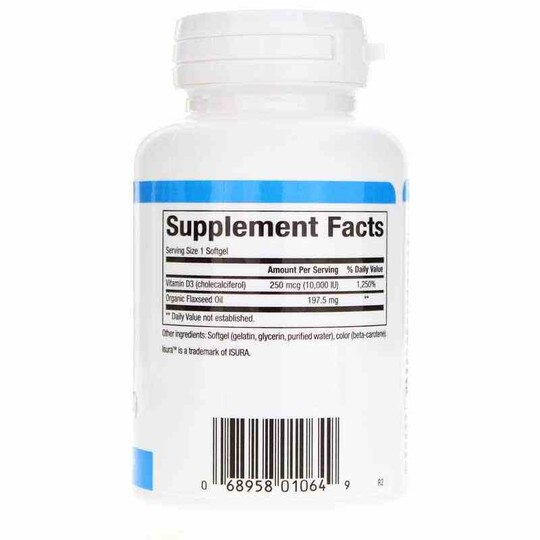 Vitamin D3 250 Mcg (10000 IU), 120 Softgels, NF