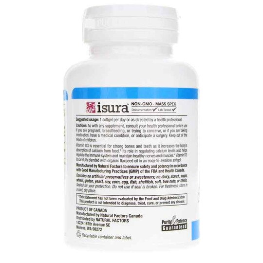 Vitamin D3 250 Mcg (10000 IU), 120 Softgels, NF