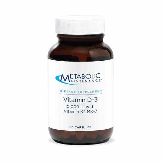 Vitamin D3 10,000IU with Vitamin K2 MK-7, 60 Capsules, MTM
