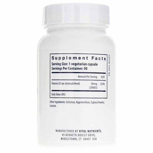 Vitamin D3 2000 IU, 90 Veg Capsules, VTN