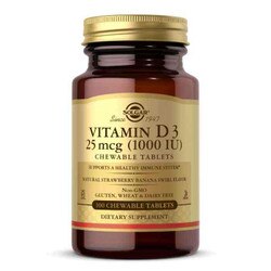 Vitamin D3 25 Mcg (1000 IU) Chewable Tablets