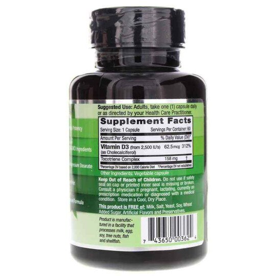 Vitamin D3 2500 IU, 60 Veg Capsules, EMD