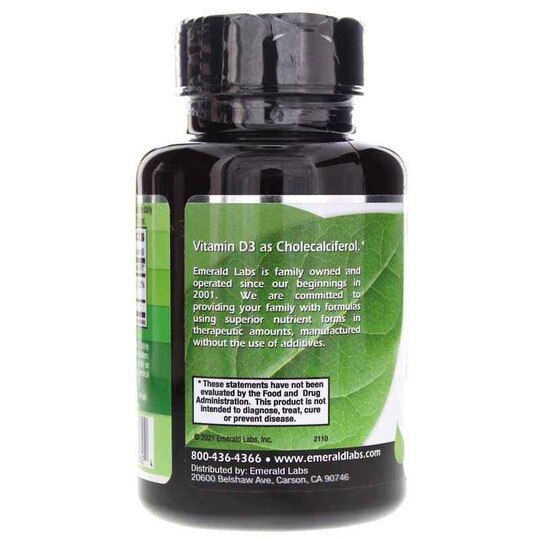 Vitamin D3 2500 IU, 60 Veg Capsules, EMD