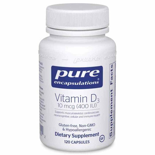 Vitamin D3 400 IU, 120 Capsules, PEC