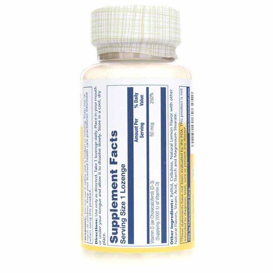 Vitamin D3 50 Mcg Lemon Flavor, 60 Lozenges, SLR