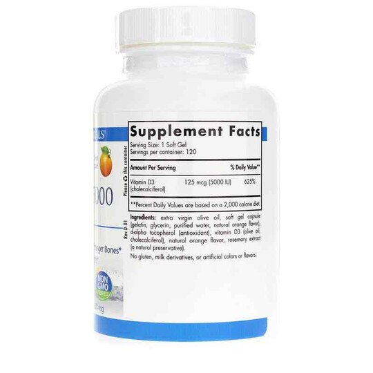 Vitamin D3 5000 IU Pro, 120 Softgels, NRN