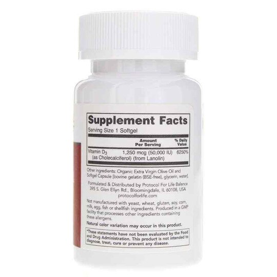 Vitamin D3 50,000 IU, 50 Softgels, PFLB
