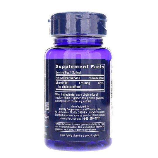Vitamin D3 175 Mcg (7000 IU), 60 Softgels, LFE