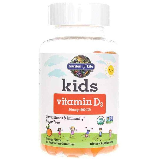 Vitamin D3 Gummies 800 IU, 60 Vegetarian Gummies, GOLK