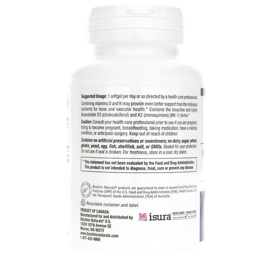 Vitamin D3 & K2, 60 Softgels, BCN