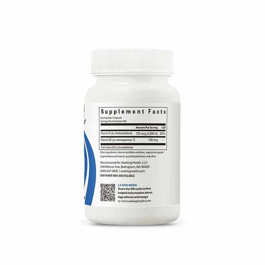 Vitamin D3 + K2, 60 Veg Capsules, SKH