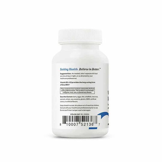 Vitamin D3 + K2, 60 Veg Capsules, SKH