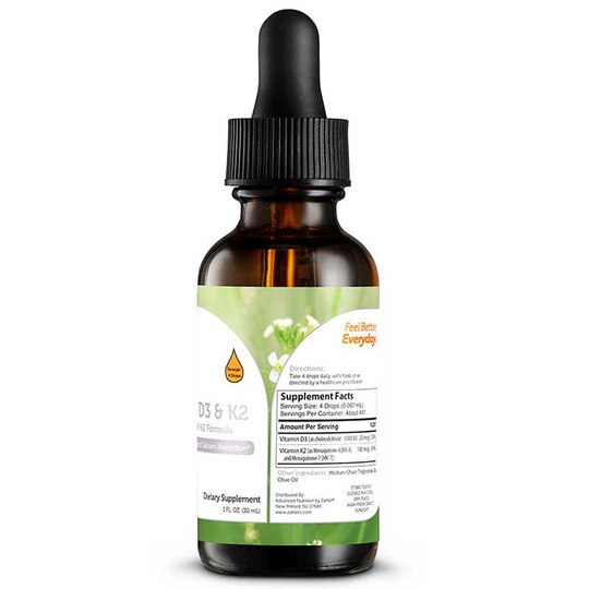 Vitamin D3 & K2, 1 Oz, ZHL