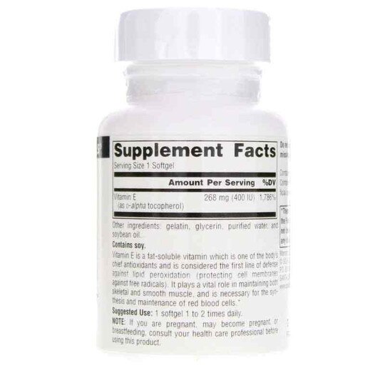 Vitamin E 400 IU d-Alpha Tocopherol, 50 Softgels, SNN