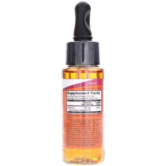 Vitamin E Liquid, 1 Oz, NOW