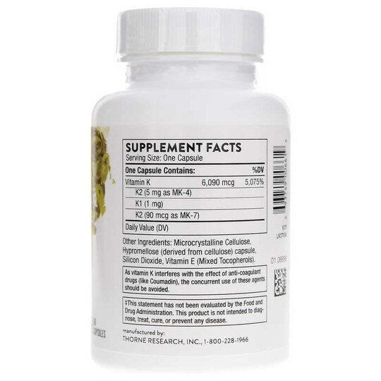 Vitamin K, 60 Veg Capsules, THR