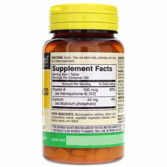 Vitamin K2 100 Mcg, 100 Tablets, MSN