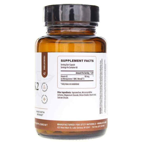 Vitamin K2 180 Mcg, 60 Capsules, UTZ