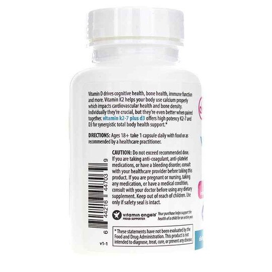 Vitamin K2-7 Plus D3, 60 Veg Capsules, JTH