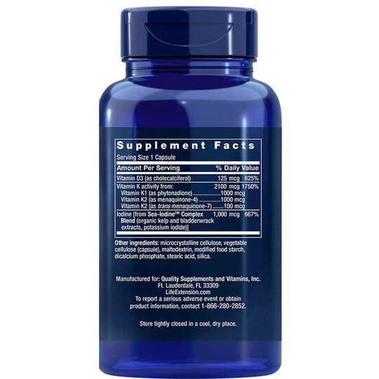 Vitamins D & K with Sea-Iodine, 60 Capsules, LFE