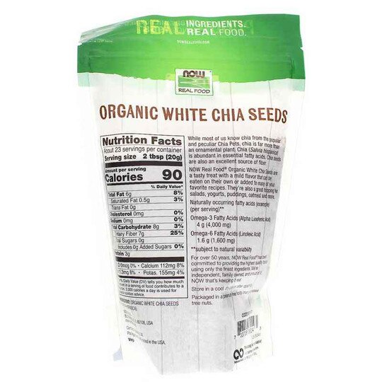 White Chia Seeds, 1 Lbs, NOW