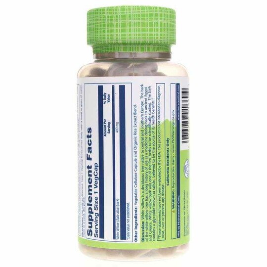 White Willow 400 Mg, 100 Veg Capsules, SLR
