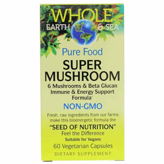 Whole Earth & Sea Super Mushroom, 60 Veg Capsules, NF