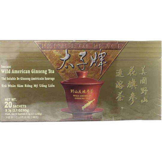 Wild American Ginseng Instant Tea, 20 Tea Bags, PNP