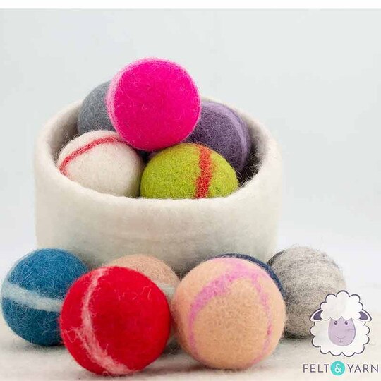 Wool Felt Rattle Bouncy Ball, FAY