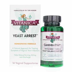Yeast Arrest 14 Vaginal Suppositories & CandidaStat 60 Veg Capsules Pack 1