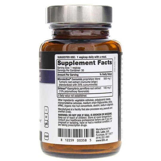 Yellow and Black Turmeric with Curcumin-SR, 30 Veg Capsules, QOL