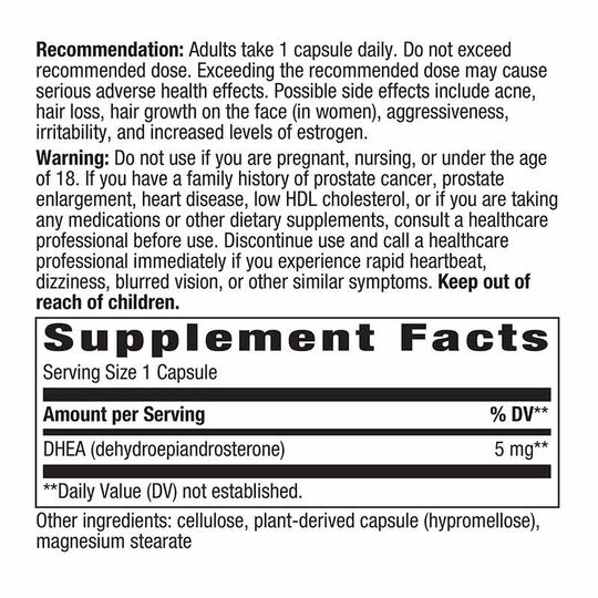 Youthful You DHEA 5 Mg, 60 Veg Capsules, NWA