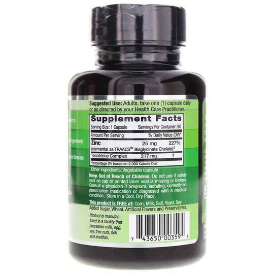 Zinc 25 Mg, 90 Veg Capsules, EMD