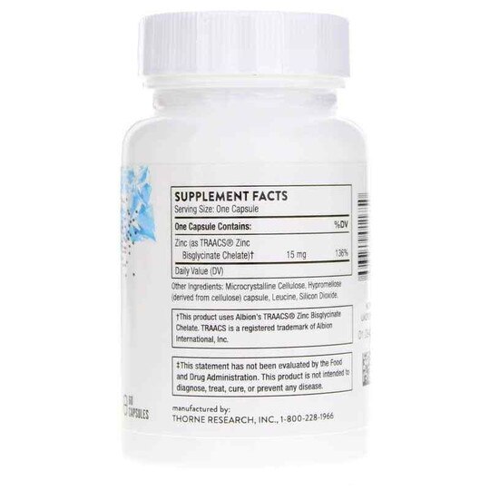 Zinc Bisglycinate 15 Mg, 60 Capsules, THR