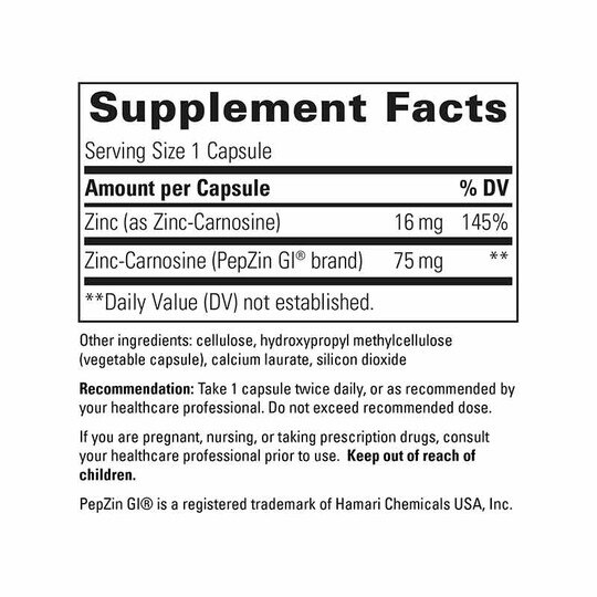 Zinc-Carnosine, 60 Veg Capsules, INT