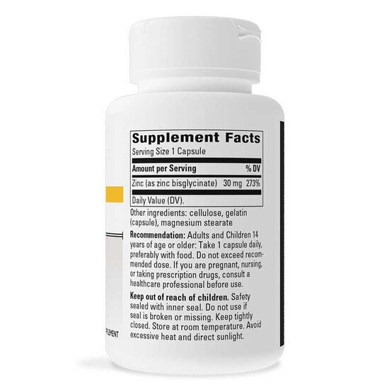 Zinc Chelate 30 Mg Complex, 100 Capsules, INT