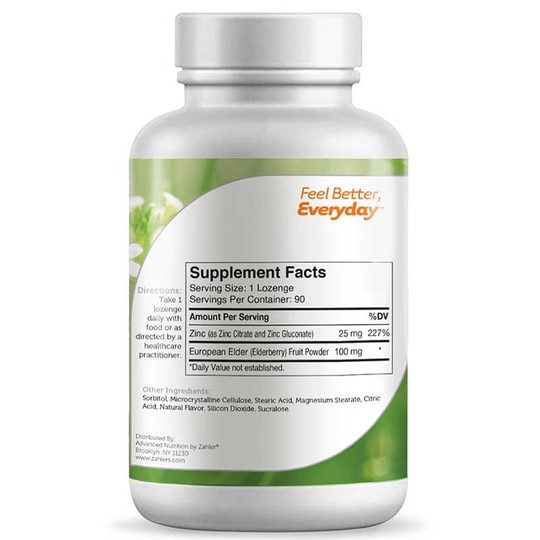 Zinc & Elderberry Lozenges, 90 Lozenges, ZHL