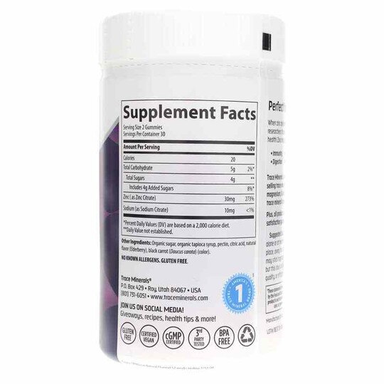Zinc Gummies 30 Mg, 60 Gummies, TMR