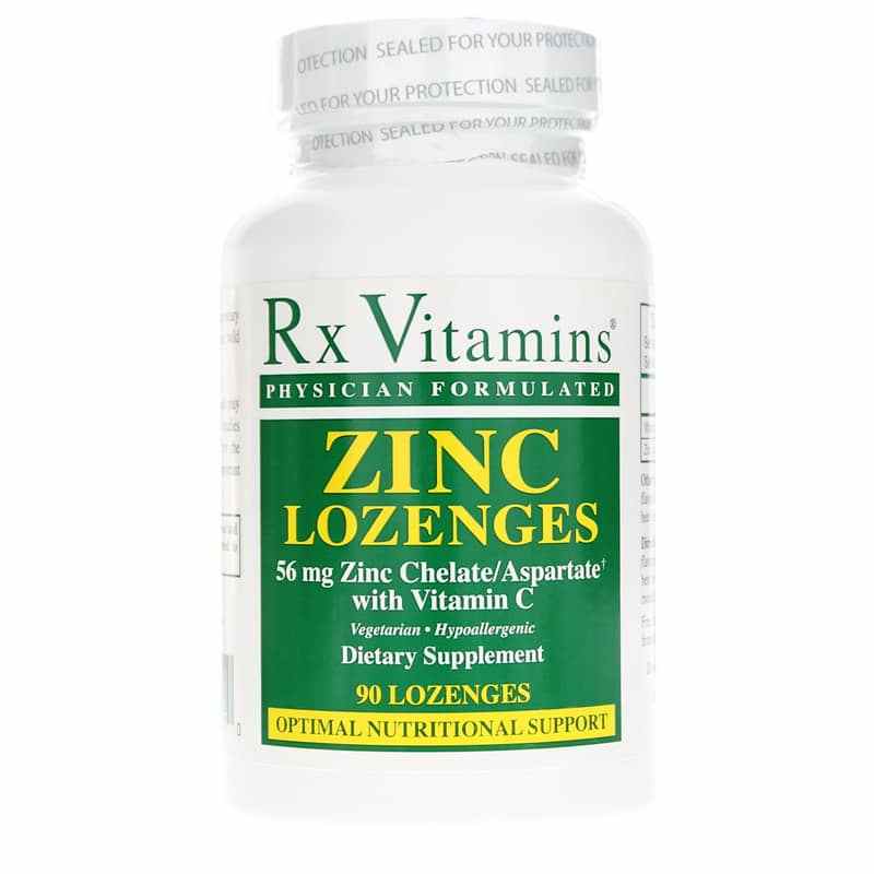 Zinc Lozenges 56 Mg Zinc Chelate/Aspartate with Vitamin C, Rx Vitamins