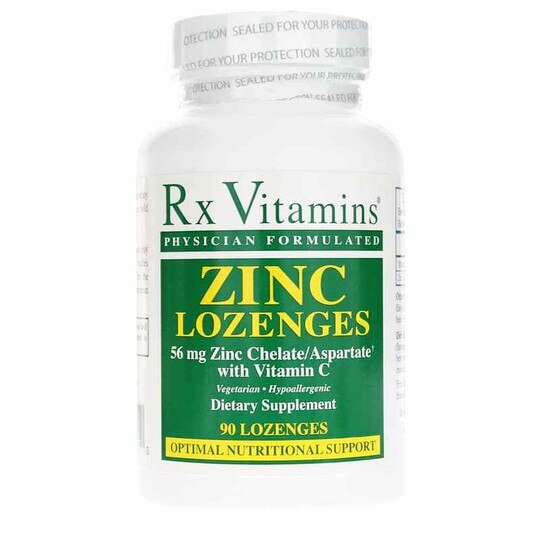 Zinc Lozenges 56 Mg Zinc Chelate/Aspartate with Vitamin C, Rx Vitamins