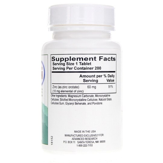 Zinc Orotate 60 Mg, 200 Tablets, ADR