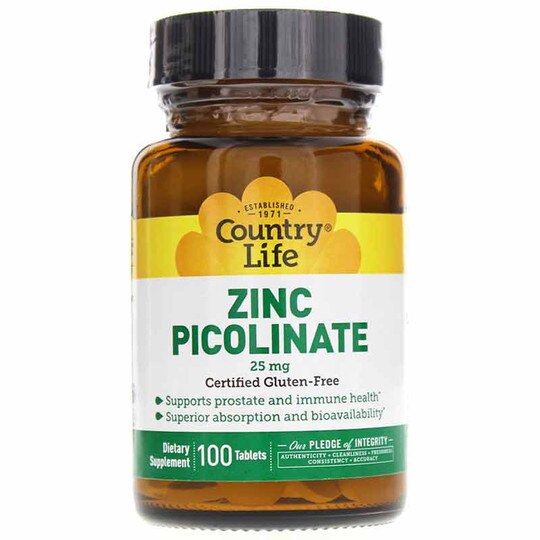 Zinc Picolinate 25 Mg, 100 Tablets, CTL