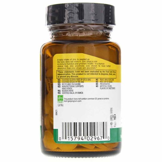 Zinc Picolinate 25 Mg, 100 Tablets, CTL